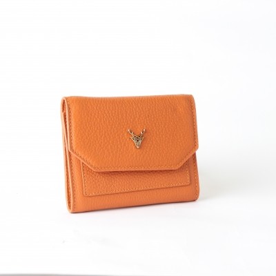 Ahıska Kapaklı Kadın Deri Cüzdan 2027 Turuncu
