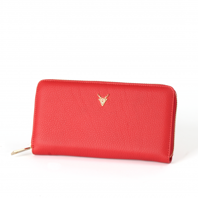 Ahıska Takozlu Kadın Deri Cüzdan Kırmızı 617